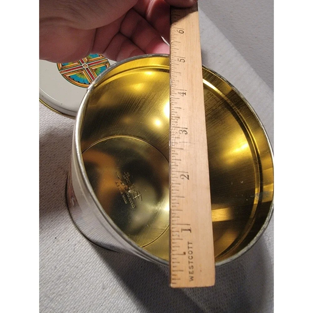 Ballonoff Victorian Homes Metal Tin Cookie Canister Cleveland Ohio Vintage EMPTY